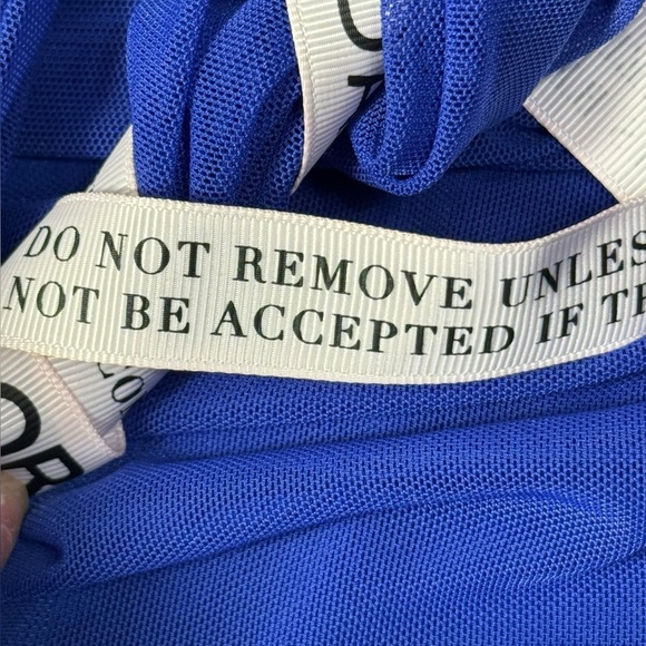 Emprada Kat Royal Blue Mesh Off Shoulder Dress size small - Picture 15 of 17